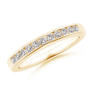 Knife-Edged Classic Round Diamond Gold Ring for woman's