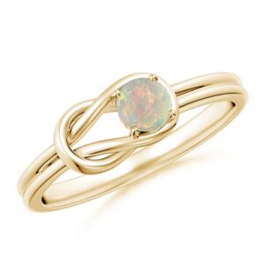 Solitaire Opal Infinity Knot Ring for woman's